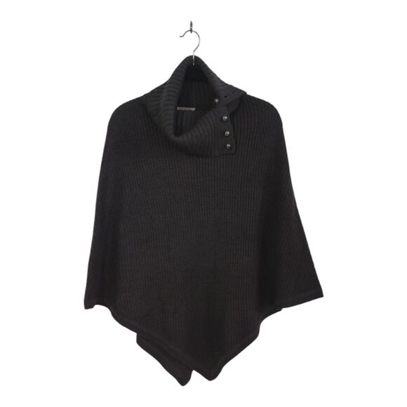 NWT Michael Kors Charcoal Knit Poncho OS - Picture 2 of 8